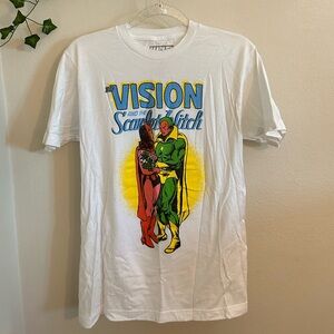 the scarlet witch and vision white cotton tshirt
